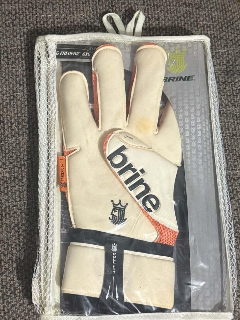 Brine King 6X Frederic Goalkeeper Gloves Size 11 6mm German Latex Vintage NOS